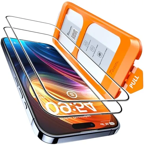TOCOL Protector Pantalla para iPhone 15 Pro, Sin Burbujas