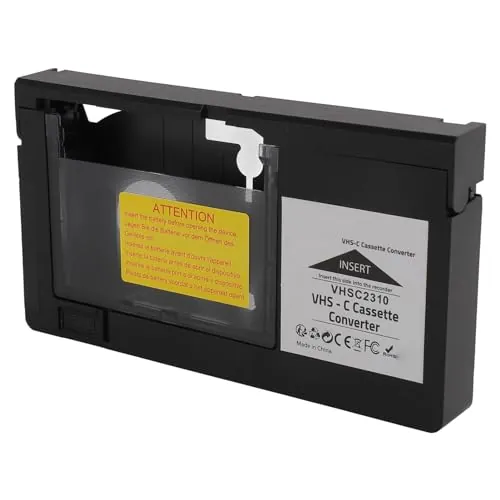 Akozon Adaptador de Cassette de Videocámaras para VHS C Cintas de Control de una Llave para la Reproducción y Grabación de S VHS C y S