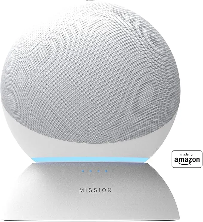 Base con batería Made for Amazon, para Echo (4.ª generación), Blanco