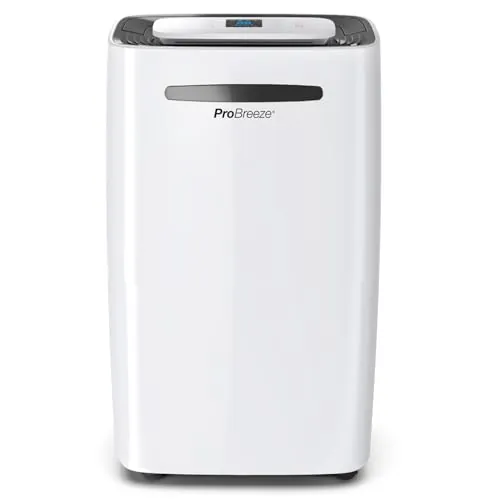 Pro Breeze Deshumidificador 20L Antihumedad, Deshumidificador Silencioso para Habitaciones hasta 30 m², Depósito Extraíble, Desagüe Continuo, 4 Modos, Temporizador 24 h, Seca la Ropa