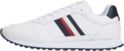 Tommy Hilfiger Runner Sneaker Hombre New Eva Stripes Low Top, Blanco (White), 45