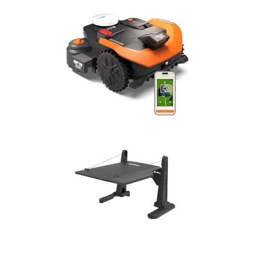 Worx Landroid Vision Cloud WR312E 2WD Robot Cortacésped con Garaje, Sin Cable Perimetral, hasta 1200 m², (Evitación de Obstáculos con IA, Navegación VSLAM + RTK Cloud, Mapeo Automático)