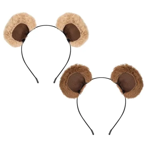 2 Uds Diademas Con Orejas De Oso Diadema Para Niñas Decoración Bonitas Diademas De Felpa Diademas Con Orejas De Animales Decoración De Peinado