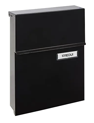 ARREGUI Line E6804 Buzón Exterior de Acero Tamaño S (Correo DIN A5) | Buzón de Pared Pequeño | Buzón de Correo con Cerradura de Buzón Tapada | Antilluvia | Moderno | Fácil de Instalar | Negro
