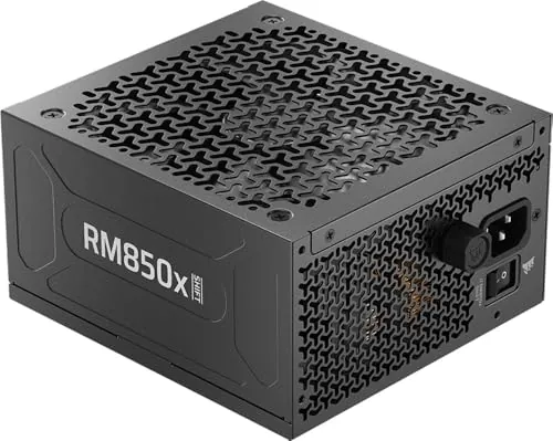 CORSAIR RM850x Shift (2025) Fuente de Alimentación ATX Totalmente Modular – Interfaz Lateral Modular, 12V-2x6, ATX 3.1 y PCIe 5.1, Condensadores de 105°C, Cybenetics Gold – Negro