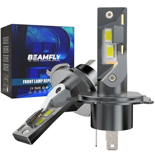 BEAMFLY H4 Bombillas LED, 100W 20000LM, 6500K Blanco Frío, 2 Piezas
