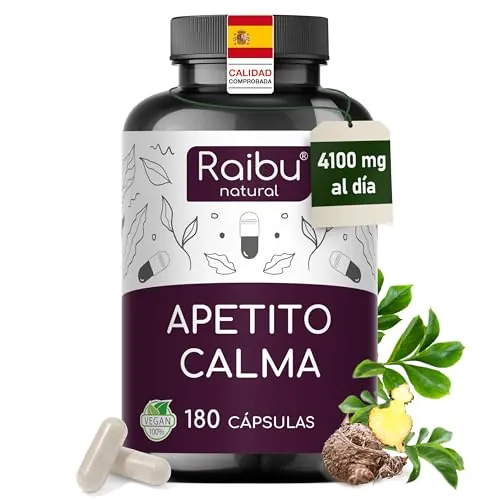 Glucomanano 4100 mg por dosis, de Raíz de Konjac, 180 cápsulas con probioticos, cromo y vitamina B3 - Efecto saciante para Mujer y Hombre - Fibra Vegetal, Raibu