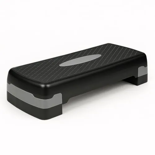 Plataforma Step aeróbic fitness en casa regulable en 2 alturas de 68 x 28 x 10/15 cm, base antideslizante, ideal piernas y glúteos, ejercicio cardio, peso máx. 150 kg, equipo de gimnasio
