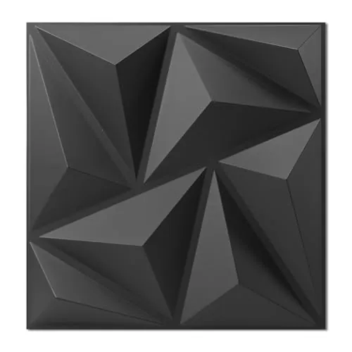 Art3d Paneles 3D Revestimiento Decorativo Negro Mate