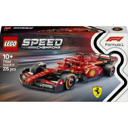 LEGO Speed Champions Coche de Carreras Ferrari SF-24 F1 77242 | Juguetes para niños de 10+ años, maqueta de vehículo rojo de Fórmula 1 con minifigura, regalo de cumpleaños, 275 piezas