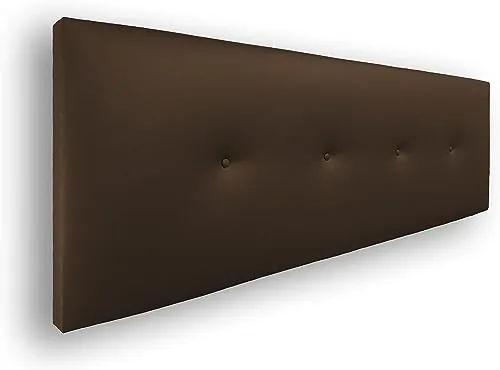 Silcar Home - Cabecero de Cama 145 Chocolate Silvi - Tapizado, Estructura Madera, Hilera Botones Estilo Moderno - Fácil Instalación, Acolchado Confort - 145 cm, Polipiel Chocolate