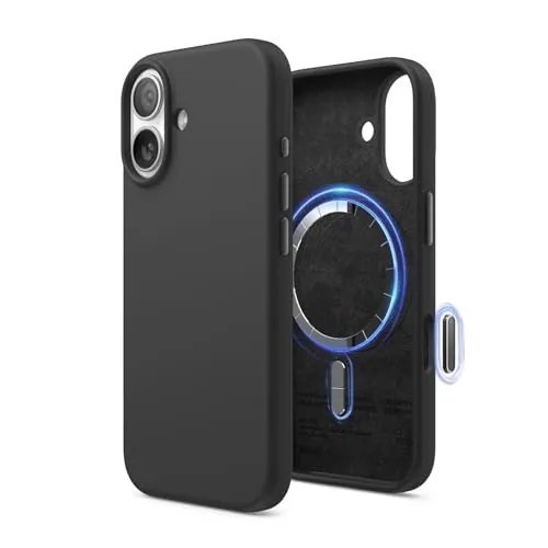 elago Funda Magnética de Silicona Líquida para iPhone 17 (6,3") – Compatible con MagSafe, Antigolpes, Delgada, Acabado Suave al Tacto (Negro)