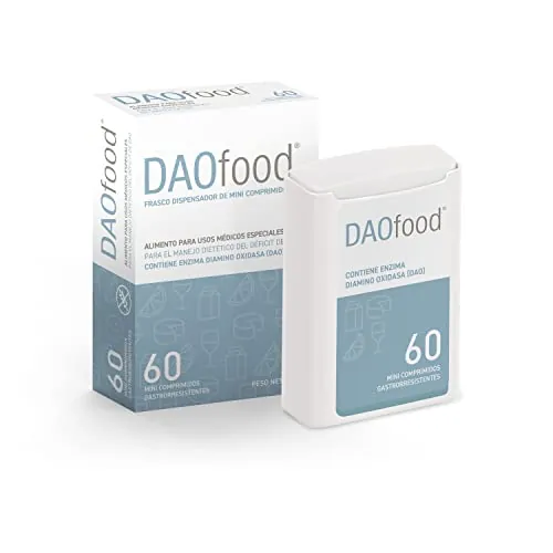 DR Healthcare - DAOfood - Enzima DAO - Apoya el Equilibrio de la Histamina Alimentaria y la DAO - Dispensador 60 Mini-comprimidos Gastrorresistentes de DAO