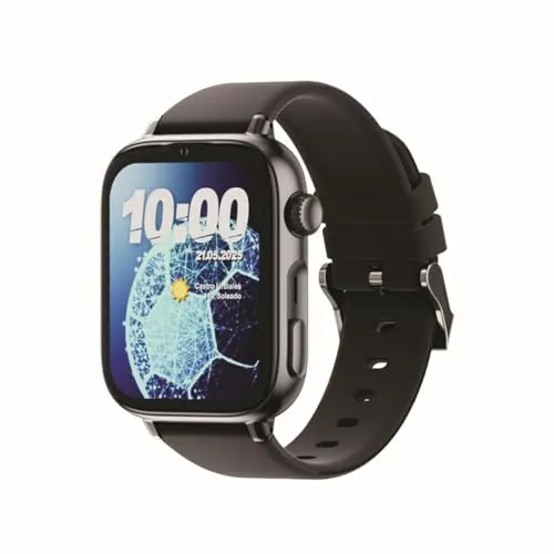 SaveFamily SaveWatch Plus 2 | Reloj Inteligente Niño con Localizador GPS, Llamada, Vídeo, Whatsapp, Spotify, App Store | SIM Incluida - Esfera Negra y Correa de Silicona Negra