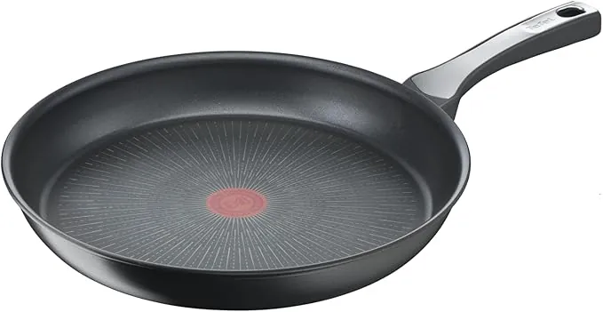 Tefal Unlimited On - Sartén de 32 cm, Apto inducción, antiadherente, revestimiento titanio, Thermo-signal, apto lavavajillas y horno, acero inoxidable