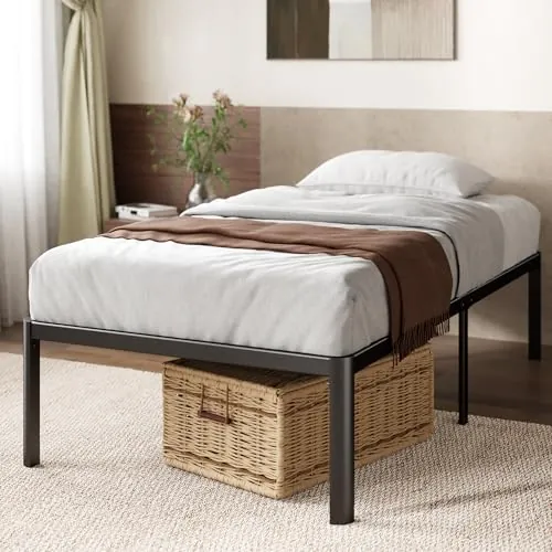 Zinus Van Somier 90x190 cm - Altura 41 cm - Base Cama Individual en Acero - Láminas de Metal - Montaje Fácil- Espacio de Almacenamiento - Negro