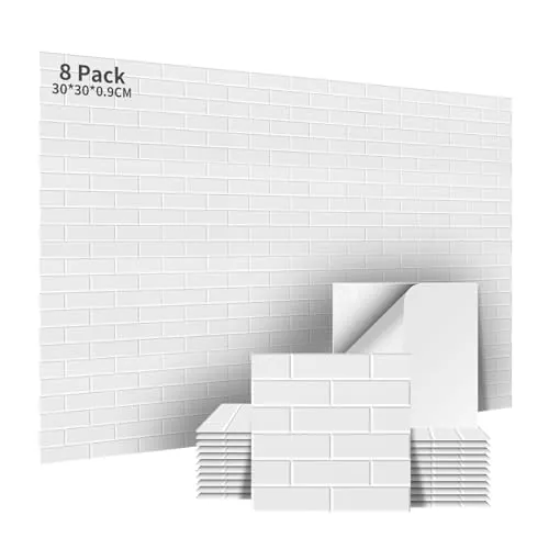 AsmeSonic Paneles Acústicos Autoadhesivos 8 Piezas, 30x30x0.9cm Paneles Acústicos Decorativos, Tratamiento Acústico y Decoración Pared para Estudio Grabación, Deko Gaming, Estudio, Blanco