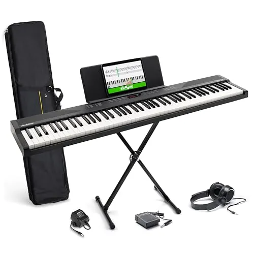 Alesis Recital Play Teclado de Piano Eléctrico de 88 Teclas con Accesorios