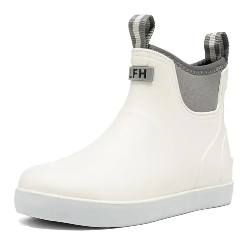 Foinledr Botas Agua Mujer, Botines de Goma de Moda y Antideslizante | Impermeables Cómodas Jardinería, la Pesca, la Navegación y las Actividades al Aire Libre