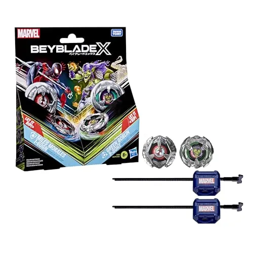 Colaboración Beyblade X y Marvel, Miles Morales 1-60GN vs. Green Goblin 9-80HT
