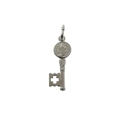 Minoplata Colgante Llave de San Benito de Plata de ley 925 22mm