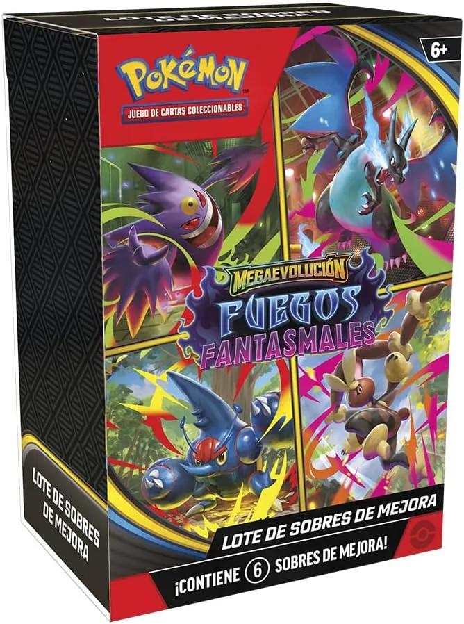 Pokémon: Lote de Sobres de Mejora de Megaevolución-Fuegos Fantasmales de JCC Pokémon (6 Sobres de Mejora)