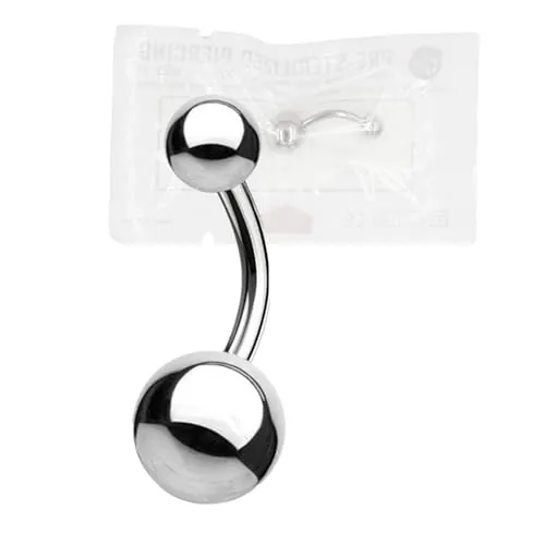 WARRIOR Piercing de ombligo ESTÉRIL Acero quirúrgico 316 L Banana Classic Longitud básica 10 mm