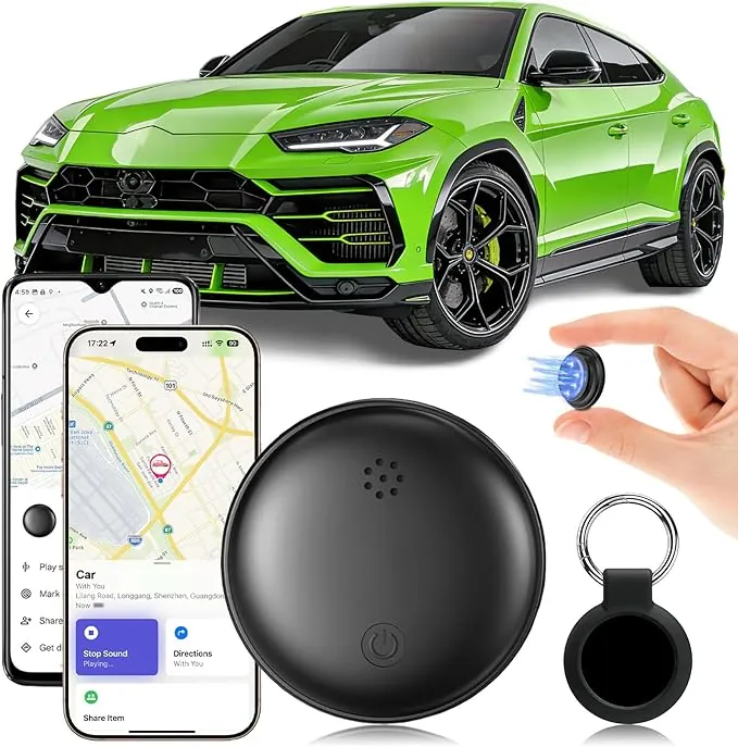GPS Coche Localizador, Localizador GPS para Coche Compatible con iOS/Android, Imán Integrado Ultrapotente Magnético Rastreador GPS No Requiere Suscripción Seguimiento en Tiempo Real para vehículo,Moto