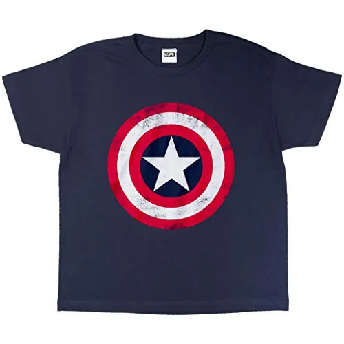 Marvel Avengers Assemble Capitán América Apenada Escudo Camiseta de los Muchachos Armada 122