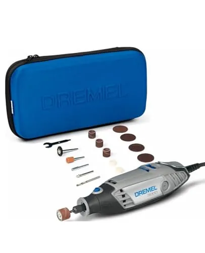 Dremel 3000 - Multiherramienta 130 W, kit con 15 accesorios y estuche, velocidad variable 10.000-33.000 rpm para tallar, grabar, fresar, amolar, limpiar, pulir, cortar y lijar