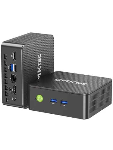 GMKtec Mini-PC N95 (Turbo 3,4 GHz) 8 GB DDR4 256 GB SSD Computadora de Escritorio 4K Doble HDMI Pantalla/3x USB 3.2/WiFi 5 BT5.0/RJ45 Ethernet Nucbox G3S