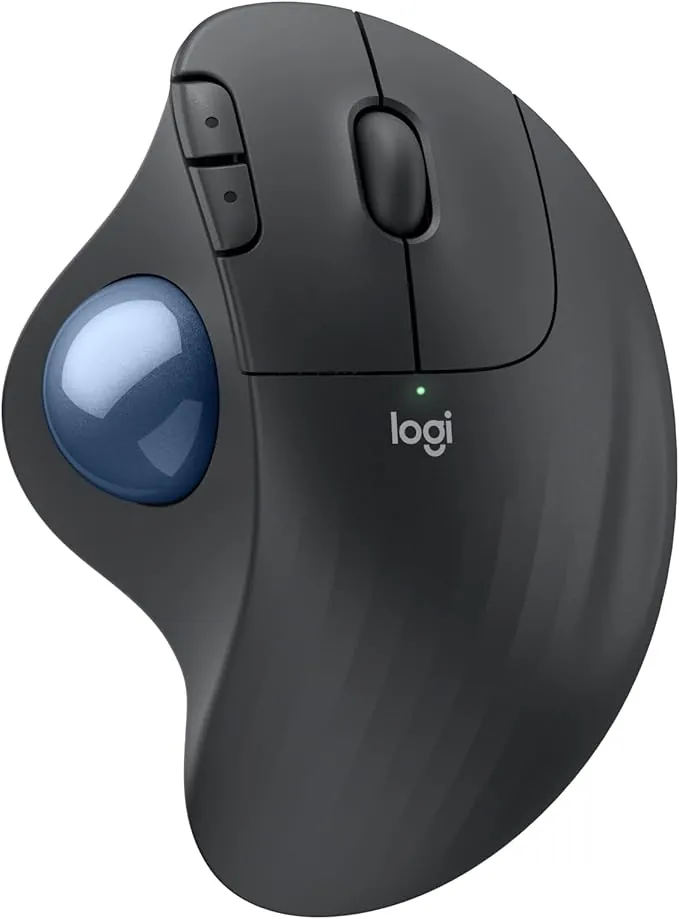 Logitech Ergo M575S ratón con trackball inalámbrico, ratón ergonómico inalámbrico con Bluetooth y Llave USB cifrada, Control cómodo con el Pulgar, Seguimiento Fluido y preciso, para PC/Mac - Grafito