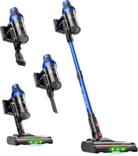 UV7 Aspiradora inalámbrica 55Kpa/650W/70min,de mano y de palo ligera | Aspiradora sin cable,cepillo antienredos,diseño autoportante,pantalla LED,pelo de mascotas,alfombras y suelos duros