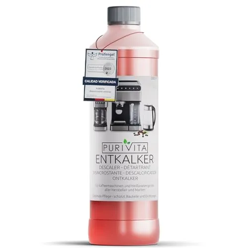PURIVITA® Universal Descalcificador Máquinas de Café [500 ml] - Anticalcário para máquinas Delonghi, Dolce Gusto, Nespresso, Philips e outras - Limpa cafeteiras