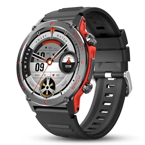 Popglory Reloj Inteligente Mujer Hombre, 1,43” AMOLED Smartwatch con Llamadas Bluetooth y Responder Whatsapp, Pulsometro, SpO2, Sueño, Podómetro, 110+ Deportivos Pulsera Actividad para Android iOS