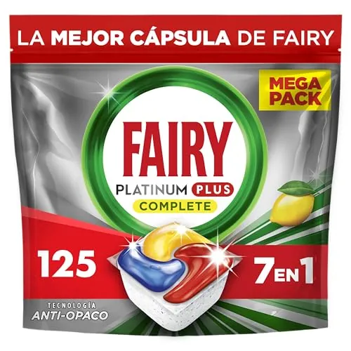 Fairy Platinum Plus Cápsulas Lavavajillas Para Máquina Limón, 5x25 Cápsulas