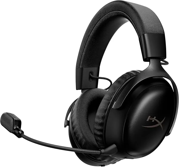 HyperX Cloud III S - Auriculares Gaming inalámbricos, Bluetooth, 2.4Ghz, PC, PS5, Xbox, Drivers 53 mm, DTS, micrófono 10mm, batería hasta 200h, Negro