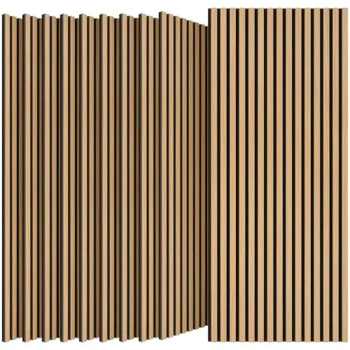 TONOR Paneles Acusticos Decorativos Madera, 120x60-7,2㎡, 10 Pack, Teca