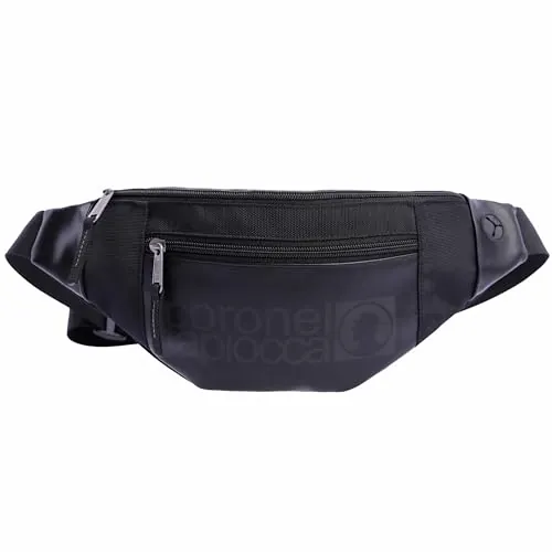 Coronel Tapiocca Riñoneras Hombre - Riñonera Hombre Casual y Multifuncional - Riñonera para Viaje, Trabajo con Gran Capacidad 1 Compartimento y 3 Bolsillos, Negro