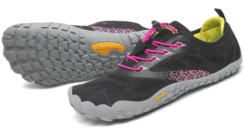 SAGUARO Hombre Mujer Barefoot Zapatillas de Trail Running Minimalistas Zapatillas de Deporte Fitness Zapatos Descalzos para Correr en Montaña Escarpines de Agua, Rosa Magenta, 37 EU