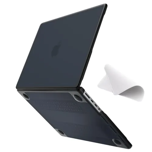 eleger Funda antigrietas Compatible con MacBook Pro 14 Pulgadas M5 M4 M3 M2 M1 Pro/MAX A3434 A3426 A3427 A3112 A2918 - A2442, 2026 2025 2024 2023 2021, Borde de TPU y Carcasa rígida de PC, Negro Mate