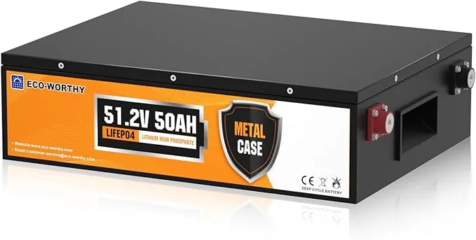 ECO-WORTHY Batería LiFePO4 48V 50Ah con Protección BMS 3000-15000 Cycles, Batería de Litio de Ciclo Profundo para Sistema Solar, Hogar, Kit de Panel Solar, Camping