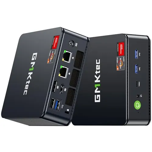 GMKtec Mini PC Gaming Ryzen 5 7640HS (Superior al 6800H) con Gráficos AMD Radeon 760M, 16GB DDR5, 1TB SSD M.2, M6 Ultra Mini Computadora con Doble LAN 2.5G/WiFi 6E/Triple Pantalla 4K/USB4 para Gaming