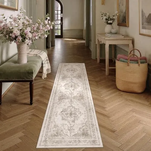 HUGEAR Alfombra Pasillo 80x300cm Beige Lavable