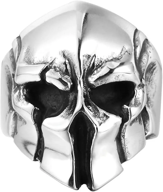 Anillos de Acero de Titanio para Hombre, Casco Espartano, Guerrero, Calavera, Vikingo, Punk, Hip Hop, gótico, para Motorista, Hombre, niño, joyería, Regalo Creativo