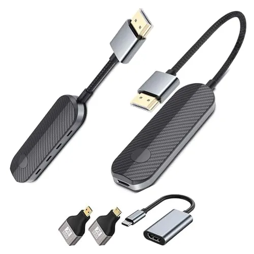 Transmisor y Receptor HDMI inalámbrico [1080P Full HD], transmisión inalámbrica HDMI para Streaming de PC, portátil, Consola a TV, proyector, inalámbrico y Sencillo