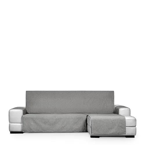 Eysa Genna Funda de sofá Chaise Longue Antimanchas, 200 cm (Medida de sentada) Derecha Vista Frontal Negro Beige