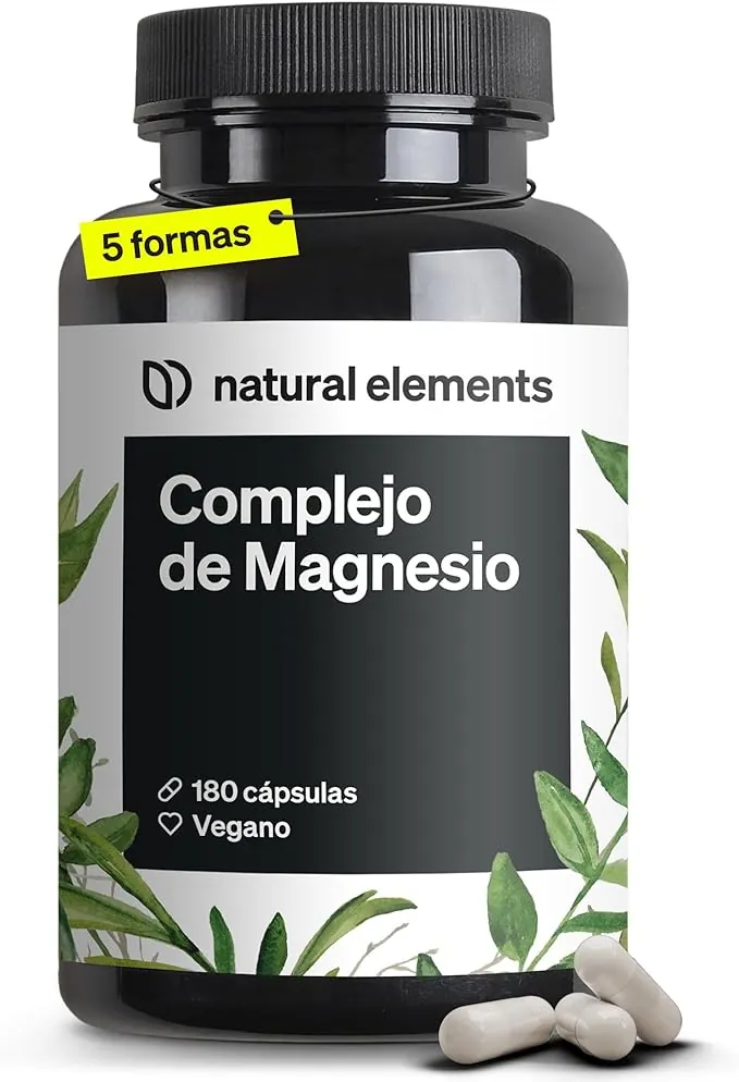Magnesio Complex Premium - Total 5: Bisglicinato + Citrato + Malato y más en alta dosificación - Reduce cansancio y fatiga - 400mg por dosis diaria - 180 Cápsulas veganas fabricado en Alemania