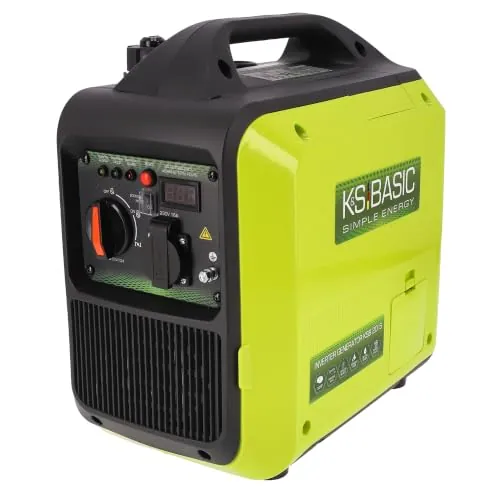 K&S BASIC 20i S Inverter-Generator 2000 W, Notstromaggregat Benzin, Stromaggregat 230V - reiner Sinuswelle, Stromerzeuger mit Eco-Modus, LED-Display, 1,8 kW Nennleistung, tragbar, für Camping, Zuhause