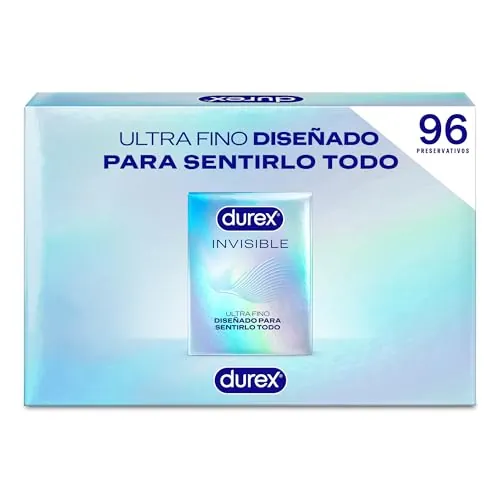 Durex Preservativos Invisible, Ultra fino, el más fino de Durex, pack 96 condones